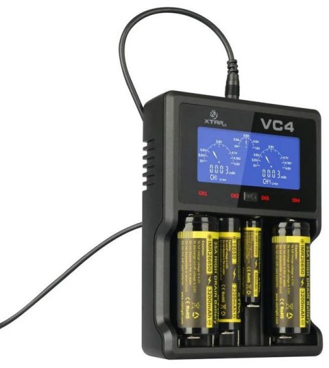 Ładowarka do akumulatorów cylindrycznych Li-ion / Ni-MH AA / AAA / 18650 Xtar VC4 XTAR