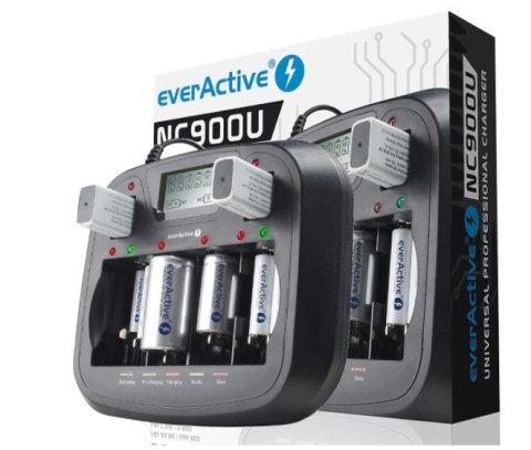 Ładowarka procesorowa do akumulatorków AA / AAA / C / D / 6F22 / 9V everActive NC-900U EVERACTIVE