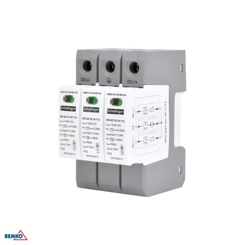 Ogranicznik przepięć 3P 8kA DC 1200V KLASY T1T2 SCHELINGER SCHELINGER