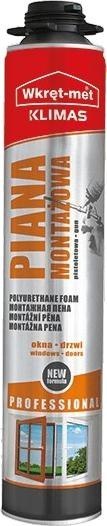 Piana montażowa pistoletowa PMPL PROFESSIONAL Wkręt-met Klimas 750ml WKRĘT-MET