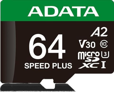 Adata Karta pamięci microSD Speed Plus 64GB UHS1 U3 V30 A2 160/140 MB/s ADATA