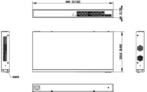 Switch Hikvision DS-3E1520HP-SI-16P2T2F HIKVISION