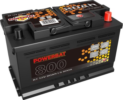 Akumulator AGM samochodowy START-STOP POWERBAT L4 12 V 80 Ah POWERBAT