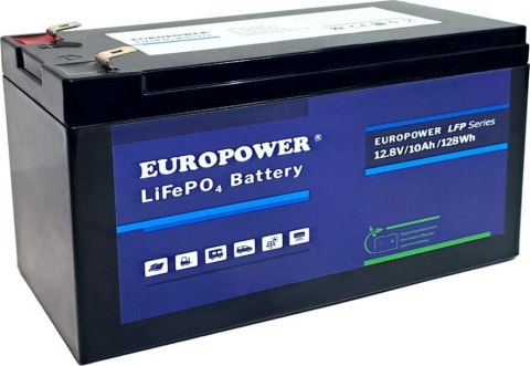 Akumulator LiFePO4 EUROPOWER serii LFP 12,8V 10Ah (Żywotność ~2000 cykli) EUROPOWER