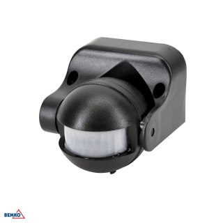Czujnik ruchu PIR 1200W 180* czarny BEMKO