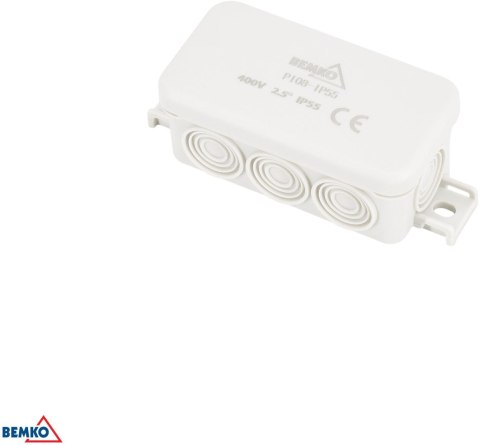PUSZKA INSTALACYJNA NATYNKOWA 85x45x37MM IP55 8P JASNOSZARA E04-PI08-IP55 BEMKO