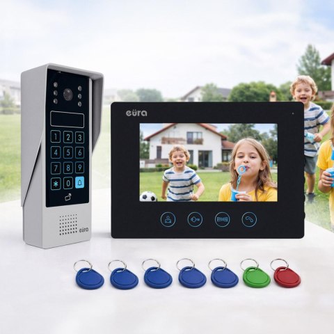 WIDEODOMOFON EURA VDP-90A3 DELTA + biały monitor TUYA EURA