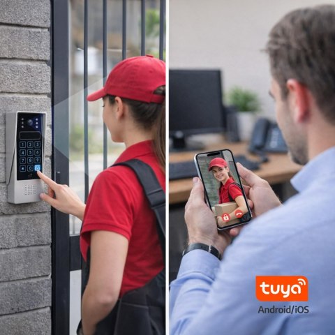 WIDEODOMOFON EURA VDP-90A3 DELTA + biały monitor TUYA EURA