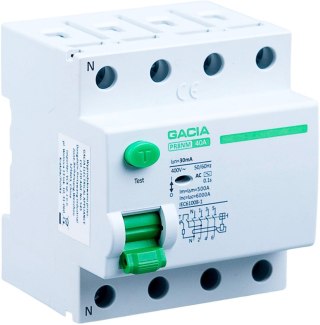 Wyłącznik różnicowoprądowy 25A, 30mA, 4P, typ A GACIA PR8NM 4P 25A 30MA A GACIA