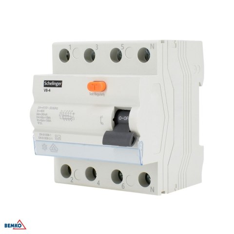Wyłącznik różnicowoprądowy A 4P 40A 30mA 10kA VDE SCHELINGER SCHELINGER