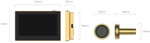 Bezprzewodowy wizjer do drzwi Ezviz HP2 2MP złoty EZVIZ