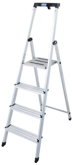 Drabina aluminiowa jednostronna Krause SAFETY 1x4 z półką 126320 Krause