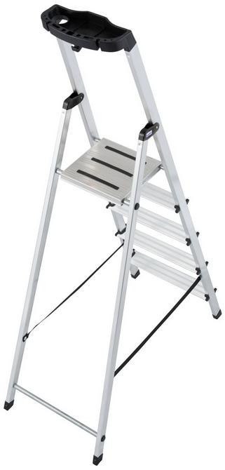 Drabina aluminiowa jednostronna Krause SAFETY 1x5 z półką 126337 Krause