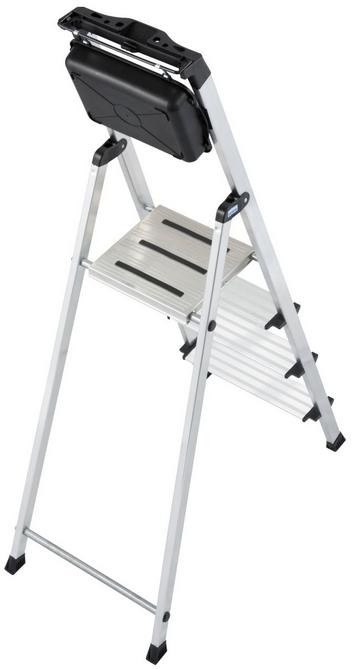 Drabina aluminiowa jednostronna Krause SECURY MultiGrip 1x4 z półką 126528 Krause