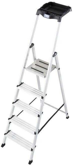 Drabina aluminiowa jednostronna Krause SECURY MultiGrip 1x5 z półką 126535 Krause