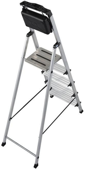 Drabina aluminiowa jednostronna Krause SECURY MultiGrip 1x5 z półką 126535 Krause