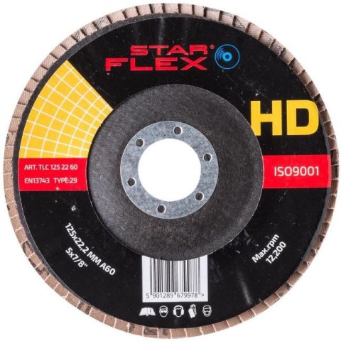 Tarcza listkowa ceramiczna Star Flex T29 SG INOX 125-22 gran 60 TLC1252260 PSG