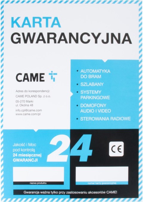 Zestaw CAME BXV 6 PLUS TOP do bram przesuwnych (8K01MS-042) CAME