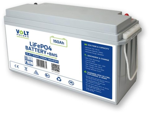 AKUMULATOR VOLT POLSKA LITOWO-ŻELAZOWO-FOSFORANOWY LiFePO4 25,6V 150Ah 150A VOLT POLSKA