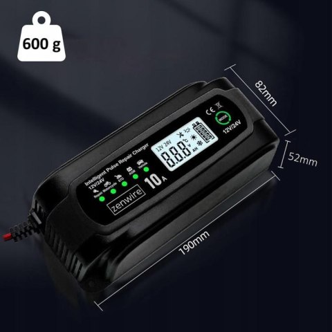 Prostownik Ładowarka Akumulatorów Samochodowy z Funkcją Naprawy 12V 24V 10A Zenwire JMD-10 ZENWIRE