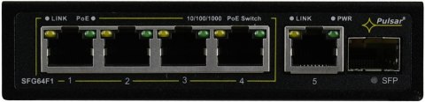 Switch 6-portowy PULSAR SFG64F1 do 4 kamer IP PULSAR