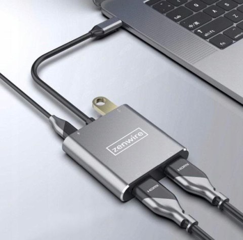 ADAPTER HUB Przejściówka USB- C 4W1 2x HDMI 4K USB 3.0 Zenwire BYL-2309 ZENWIRE