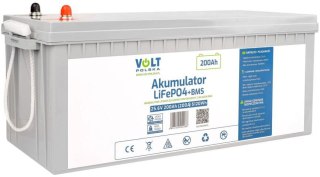 AKUMULATOR VOLT POLSKA LITOWO-ŻELAZOWO-FOSFORANOWY LiFePO4 25,6V 200Ah 200A + BMS VOLT POLSKA