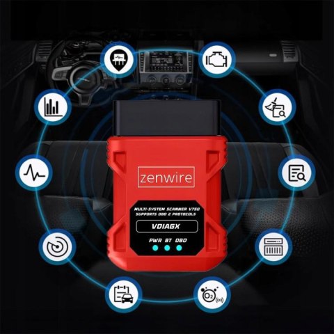 Interfejs Tester Skaner Diagnostyczny OBD2 ELM327 VDiagX V016 Zenwire ZENWIRE