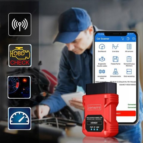 Interfejs Tester Skaner Diagnostyczny OBD2 ELM327 VDiagX V016 Zenwire ZENWIRE