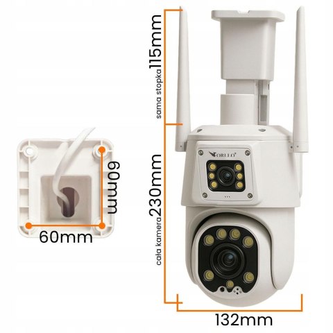 Kamera IP Orllo TZ8 Dual 4MP+4MP 4G SIM LTE Wi-Fi ORLLO