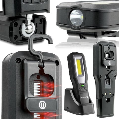 Latarka warsztatowa inspekcyjna COB LED everActive WL-600R 10W 550 lumenów IP54 z magnesem powerbank EVERACTIVE