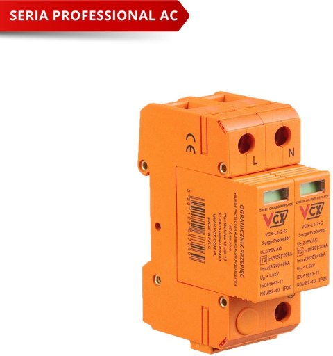 Ogranicznik przepięć klasy C 2P (T2) VCX Professional VCX