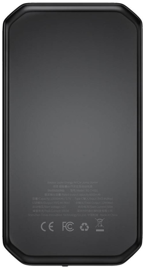 POWERBANK BOOSTER Baseus Max Car Jump Starter CGNL020101 10000mAh 12V 1000A + KABLE KROKODYLKI BASEUS