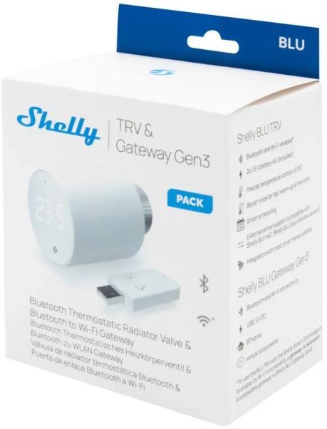Shelly BLU TRV 3-pack 3 x BLU TRV + 1 x BLU Gateway Gen3 SHELLY