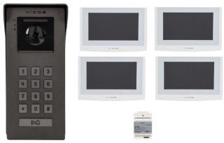 Wideodomofon VIDOS 2IP S200/4 x M200W-X VIDOS