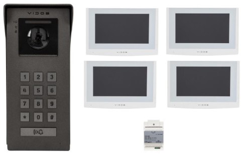 Wideodomofon VIDOS 2IP S200/4 x M200W-X VIDOS