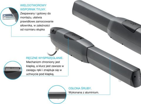 Zestaw CAME NEW ATI30DGF SAFE 24V TOP do 6m bram dwuskrzydłowych CAME