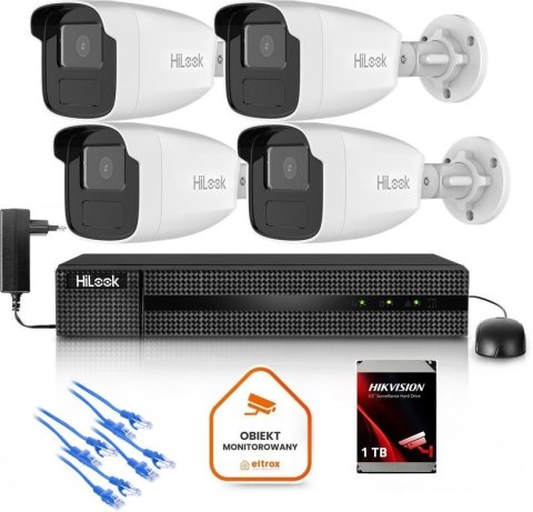 Zestaw monitoringu Hilook 4x kamera IPC-B440H(4mm)(C) z dyskiem 1TB HILOOK