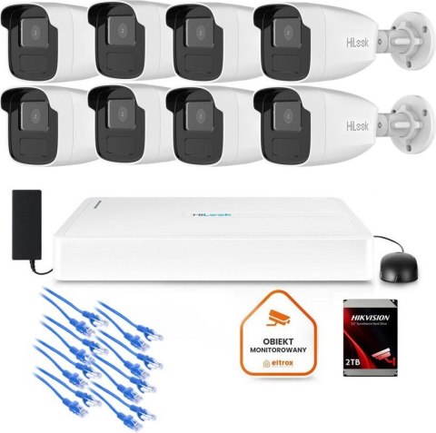 Zestaw monitoringu Hilook 8x kamera IPC-B440H(4mm)(C) z dyskiem 2TB HILOOK