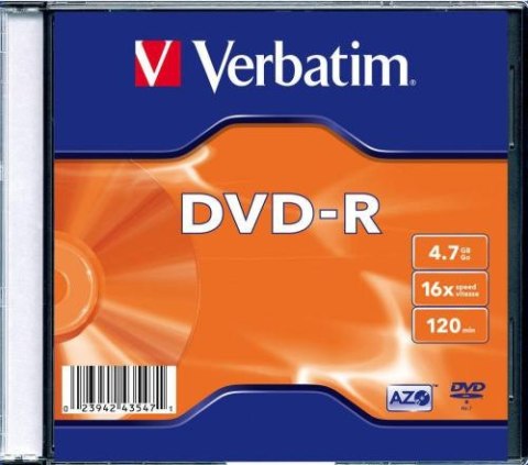 Płyty DVD-R Verbatim AZO Slim (1szt) VERBATIM
