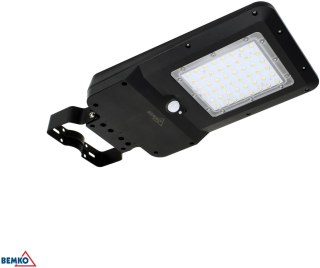 SOLARNA OPRAWA ULICZNA LED SOLGER 20W 3000LM 3000/4000/6000K IP65 CZARNA CZ. PIR BEMKO