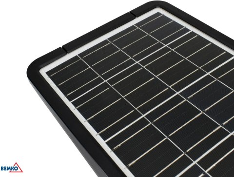 SOLARNA OPRAWA ULICZNA LED SOLGER 20W 3000LM 3000/4000/6000K IP65 CZARNA CZ. PIR BEMKO