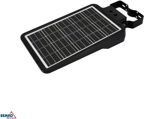 SOLARNA OPRAWA ULICZNA LED SOLGER 20W 3000LM 3000/4000/6000K IP65 CZARNA CZ. PIR BEMKO