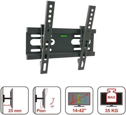 UCHWYT DO TV LCD/LED 14-42" 35KG AR-46 ART reg. w pionie ART