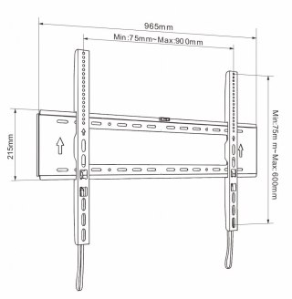 UCHWYT DO TV LCD/LED 65-120" 200KG AR-94XXL ART reg. Solid 32mm maxVESA 900x600 ART