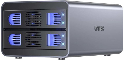 Unitek Obudowa RAID do dysku SATA 2.5''/3.5'' 4 tryby 40TB USB C 10Gb/s UNITEK