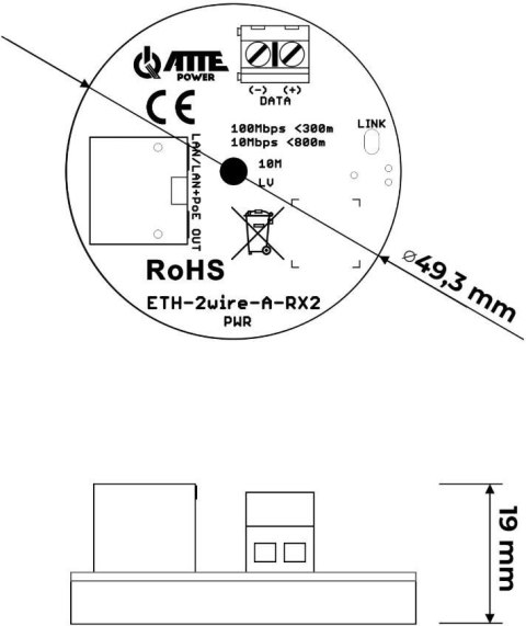 Zestaw aktywnych konwerterów ATTE ETH-2wire-A-SET2 ATTE
