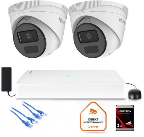 Zestaw monitoringu Hilook 2x kamera IPC-T221H-C z dyskiem 1TB HILOOK