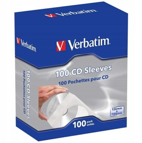 Koperty na CD/DVD Verbatim biały, z okienkiem, (100szt) VERBATIM