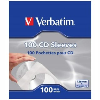 Koperty na CD/DVD Verbatim biały, z okienkiem, (100szt) VERBATIM